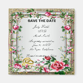 Elegant Rustic Red Roses sparen de Magnet van de D (Voorkant)