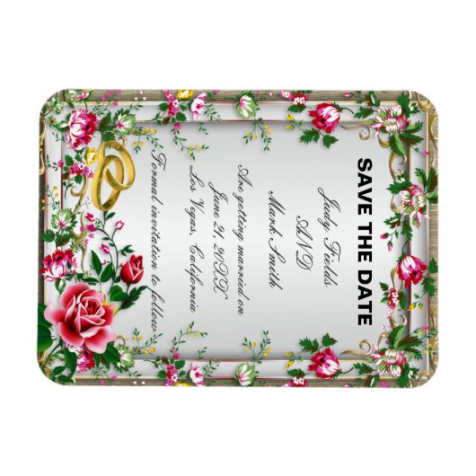 Elegant Rustic Red Roses sparen de Magnet van de D Magneet (Horizontaal)