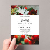 Elegant Rustic Red Roses Summer Floral Wedding  Acryl Uitnodigingen (Insitu (Draagbaar))