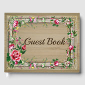 Elegant Rustic Red Roses Wedding Guestbook Gastenboek (Voorkant)