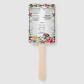 Elegant Rustic Red Roses Wedding Program Fans Handwaaier (Achterkant)