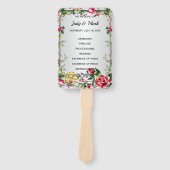 Elegant Rustic Red Roses Wedding Program Fans Handwaaier (Voorkant)