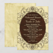 Elegant Rustic  Rehearsal Dinner Invitation Kaart (Voorkant / Achterkant)