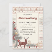 Elegant Rustic Reindeer Christmas Party Kaart (Voorkant)