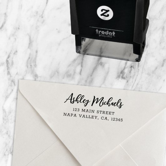 Elegant Rustic Return Address Self-Inking Stamp Zelfinktende Stempel
