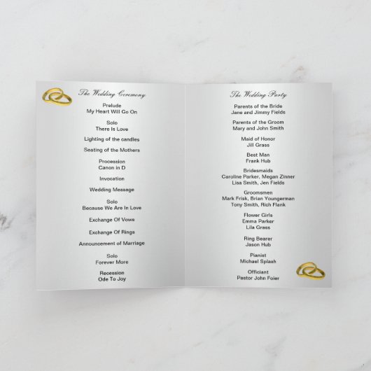 Elegant Rustic Rode Rozen Programma Kaart (Binnen)