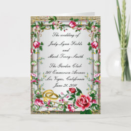 Elegant Rustic Rode Rozen Programma Kaart