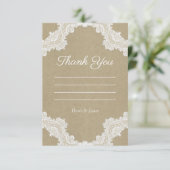 Elegant Rustic Romance White Lace Kraft Hartelijk  Kaart (Staand voorkant)