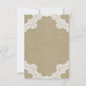 Elegant Rustic Romance White Lace & Kraft RSVP (Achterkant)