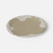 Elegant Rustic Romance White Lace & Kraft Wedding Papieren Bordje (Gekanteld)