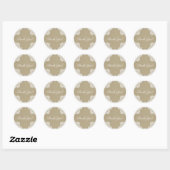 Elegant Rustic Romance White Lace & Kraft Wedding Ronde Sticker (Vel)