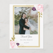 Elegant Rustic Rozen Gold Wedding Foto Hartelijk d Briefkaart (Voorkant)