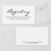 Elegant Rustic Script Wedding Registry Informatiekaartje (Voorkant / Achterkant)