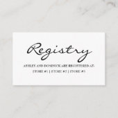 Elegant Rustic Script Wedding Registry Informatiekaartje (Voorkant)