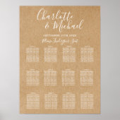 Elegant Rustic Signature Wedding Seding Chart Poster (Voorkant)