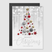 Elegant Rustic Silver Gold kerstboomfeestdag  (Voorkant / Achterkant)