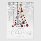 Elegant Rustic Silver Gold kerstboomfeestdag  (Voorkant)