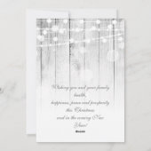 Elegant Rustic Silver Gold kerstboomfeestdag  Feestdagenkaart (Achterkant)