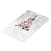 Elegant Rustic Silver Gold kerstboomfeestdag Magneet (Linkerzijde)