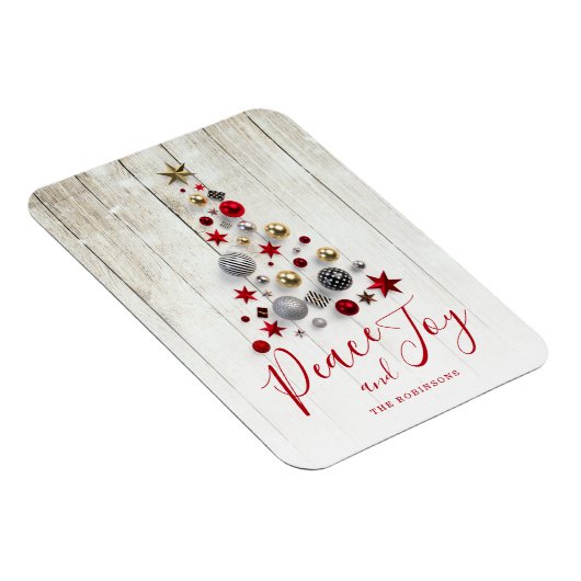 Elegant Rustic & Simple Family Kerstfeestdag Magneet (Rechterzijde)