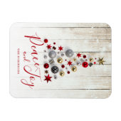 Elegant Rustic & Simple Family Kerstfeestdag Magneet (Horizontaal)