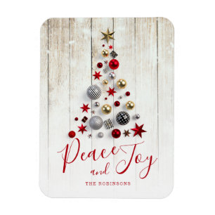 Elegant Rustic & Simple Family Kerstfeestdag Magneet