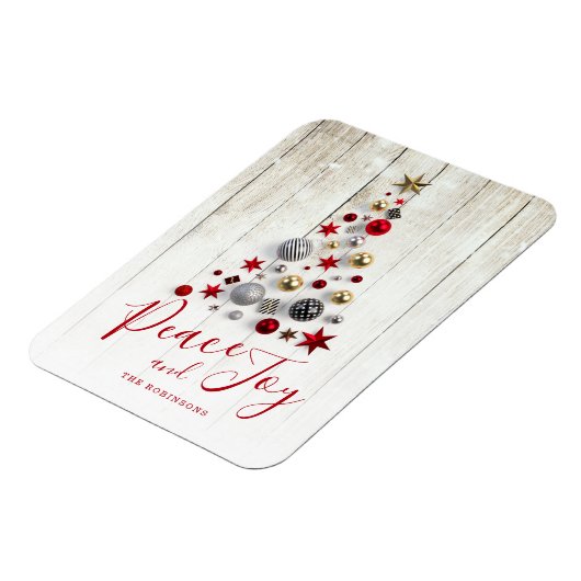 Elegant Rustic & Simple Family Kerstfeestdag Magneet (Linkerzijde)