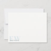 Elegant Rustic Simple Minimal Blue Name Monogram Notitiekaartje (Voorkant)