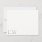 Elegant Rustic Simple Minimal Grey Name Monogram Notitiekaartje (Voorkant)