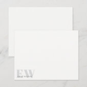 Elegant Rustic Simple Minimal Grey Name Monogram Notitiekaartje (Voorkant / Achterkant)
