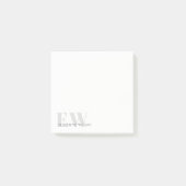 Elegant Rustic Simple Minimal Grey Name Monogram Post-it® Notes (Voorkant)
