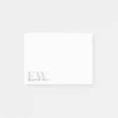 Elegant Rustic Simple Minimal Grey Name Monogram Post-it® Notes (Voorkant)