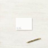 Elegant Rustic Simple Minimal Grey Name Monogram Post-it® Notes (Op bureau)