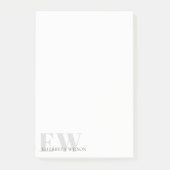 Elegant Rustic Simple Minimal Grey Name Monogram Post-it® Notes (Voorkant)