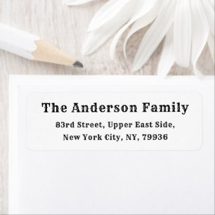 Elegant Rustic Simple White Return-adres op maat Etiket