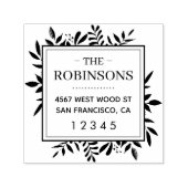 Elegant Rustic Square Return-adres Zelfinktende Stempel (Design)