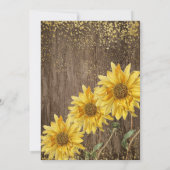 Elegant Rustic Sunflower Autumn Wedding Kaart (Achterkant)