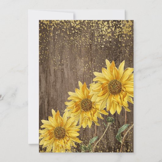 Elegant Rustic Sunflower Autumn Wedding Kaart (Achterkant)