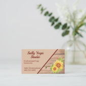 Elegant Rustic Sunflower Custom Visitekaartje (Staand voorkant)