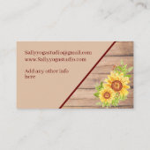 Elegant Rustic Sunflower Custom Visitekaartje (Achterkant)