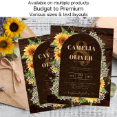 Elegant Rustic Sunflower en Lace Wedding Invite Flyer