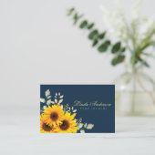 Elegant Rustic Sunflower Eucalyptus Business Visitekaartje (Staand voorkant)