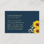 Elegant Rustic Sunflower Eucalyptus Business Visitekaartje (Achterkant)
