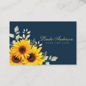 Elegant Rustic Sunflower Eucalyptus Business Visitekaartje (Voorkant)