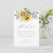 Elegant Rustic Sunflower Vrijgezellenfeest Bedankkaart (Staand voorkant)