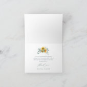 Elegant Rustic Sunflower Vrijgezellenfeest Bedankkaart (Binnen)