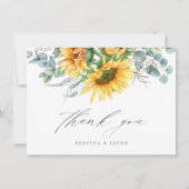 Elegant Rustic Sunflower Vrijgezellenfeest Bedankkaart (Voorkant)