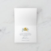 Elegant Rustic Sunflower Vrijgezellenfeest Bedankkaart (Binnen)