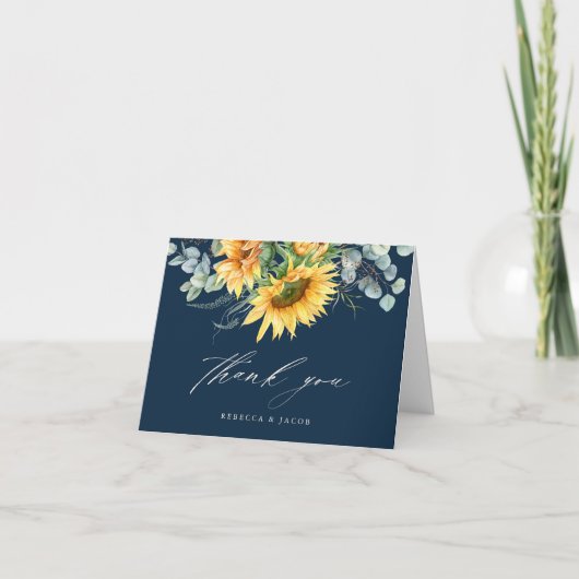 Elegant Rustic Sunflower Vrijgezellenfeest Bedankkaart (Voorkant)