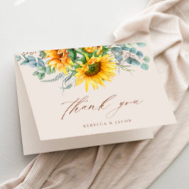 Elegant Rustic Sunflower Vrijgezellenfeest Bedankkaart